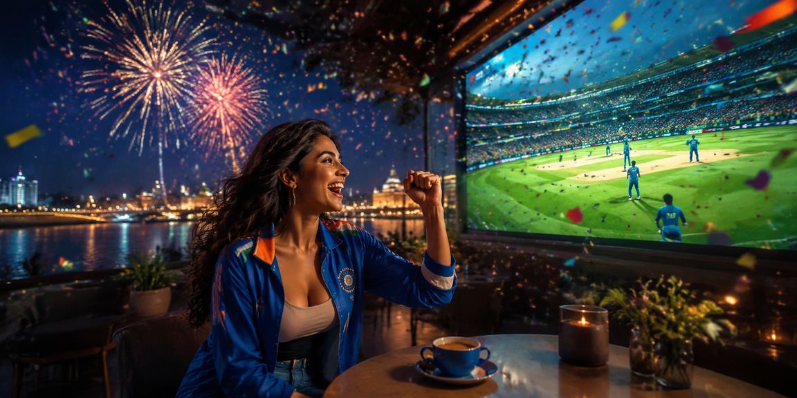 Sweeping view of a packed cricket stadium during a vibrant IPL match